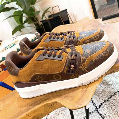 louis vuitton shoes brown|louis vuitton trainers brown.